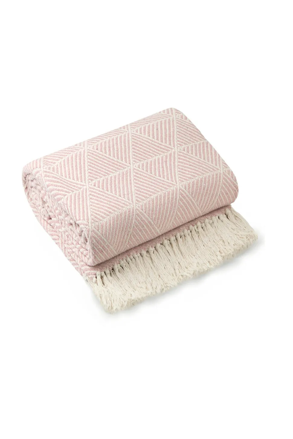 Zahra Recycled Cotton Throw Pink
