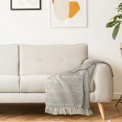 Zahra Recycled Cotton Throw Natural
