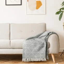 Zahra Recycled Cotton Throw Silver