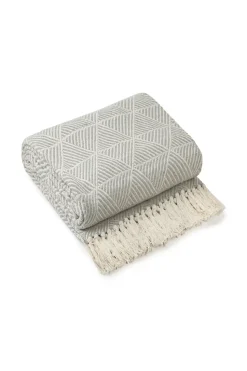 Zahra Recycled Cotton Throw Silver